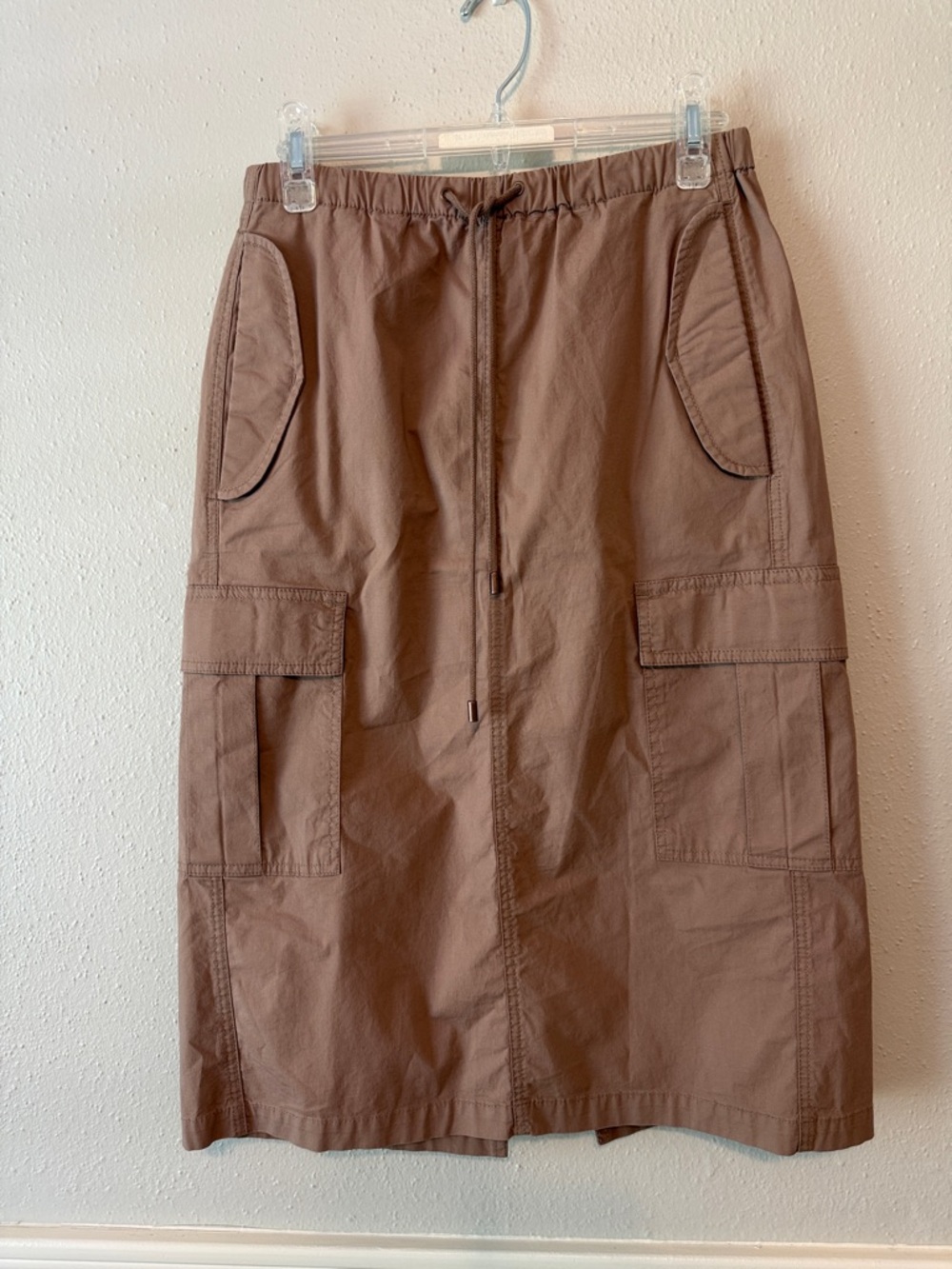 Joie Tan/Brown Cargo Midi Skirt with Drawstring Waist